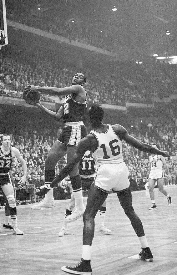 ביילור בפעולה בגמר 1962 מול בוסטון // צילום: אי.פי