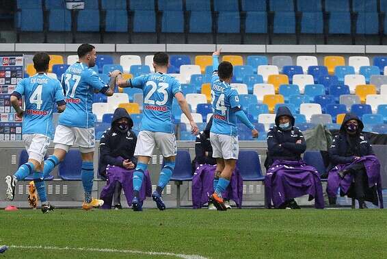 נאפולי חוגגץ באיצטדיון דייגו מראדונה, הערב // צילום: אי-פי