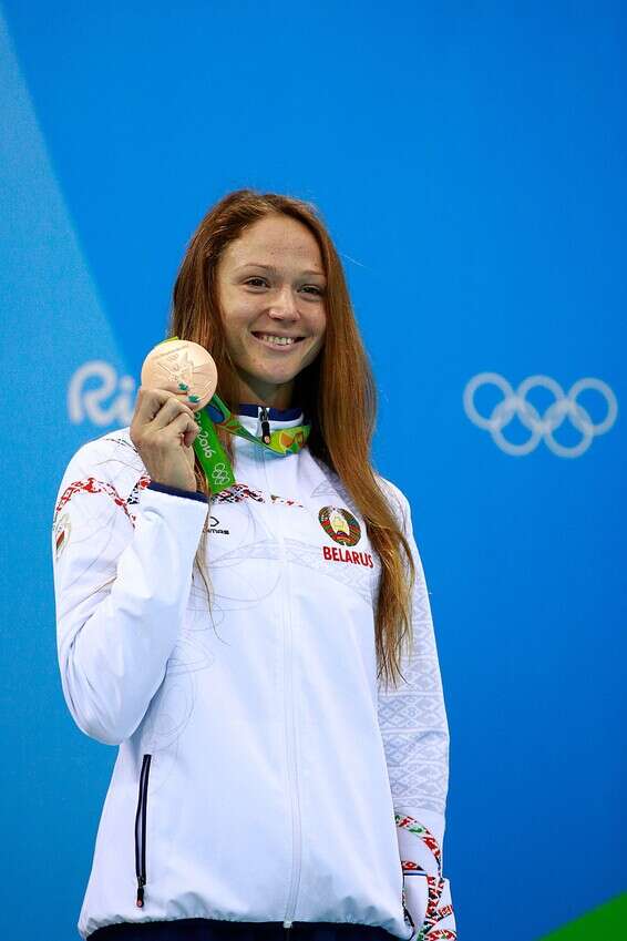 אלכסנדרה גרסימניה על הפודיום // צילום: גטי אימג'ס