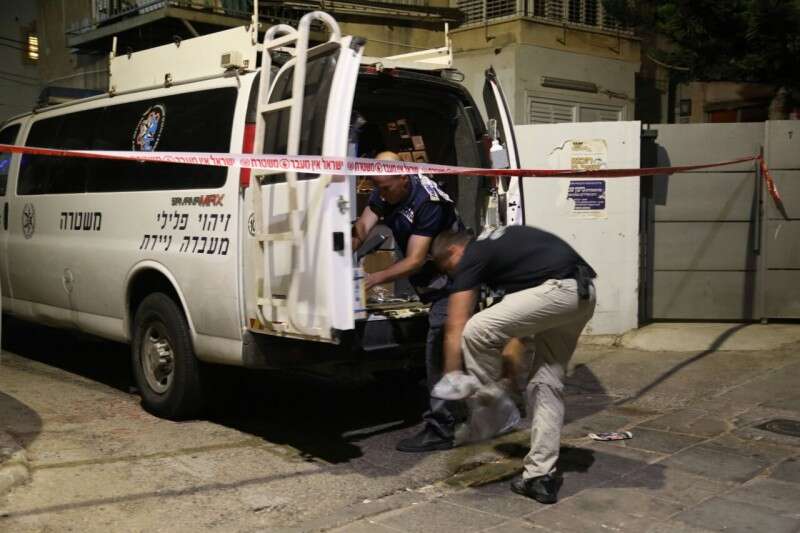 זירת הרצח, אמש // צילום: גדעון מרקוביץ'