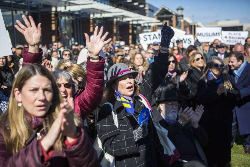 הפגנת הענק אמש בפילדלפיה // צילום: איי.אפ.פי