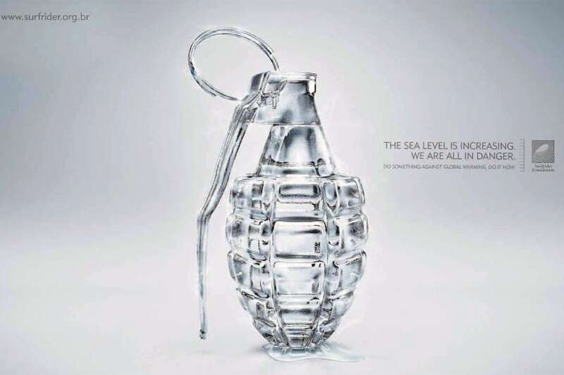 בדיקת מציאות. פרסומת המזהיר מפני התחממות גלובלית, ברזיל