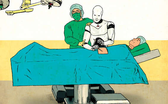 ב־2012 בוצעו בעולם 450 אלף ניתוחים באמצעות רובוט. איור: רות גוילי