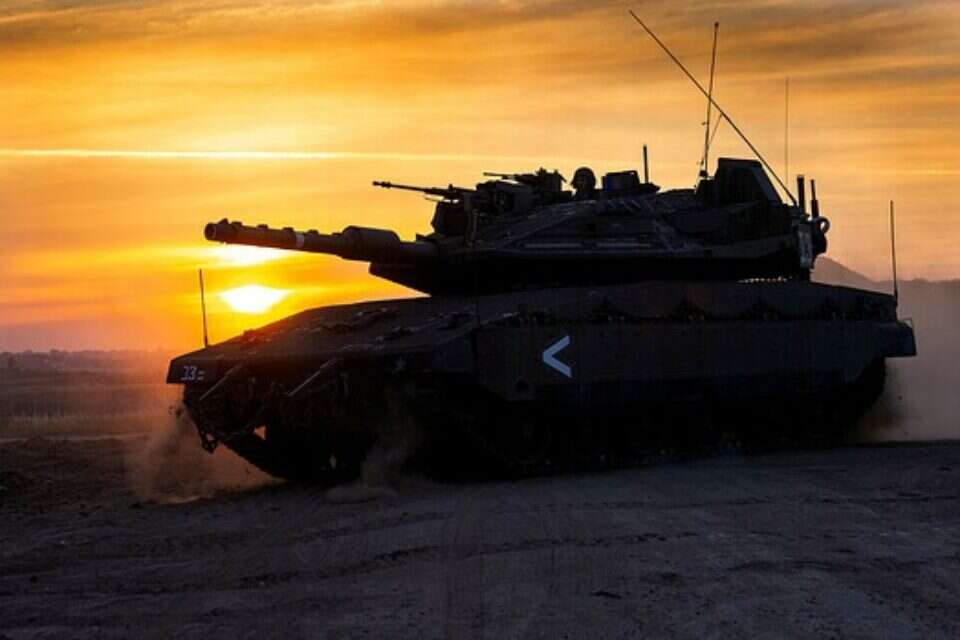 טנק מרכבה בגבול עזה ,