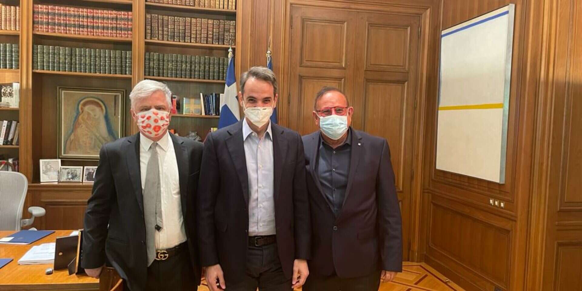 פגישת פרופ' ארבר עם רה"מ וסגן שר הבריאות היווניים , באדיבות ממשלת יוון