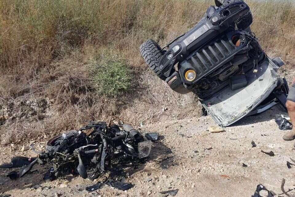 זירת התאונה בין כפר קרע לרגבים , תיעוד מבצעי מד"א
