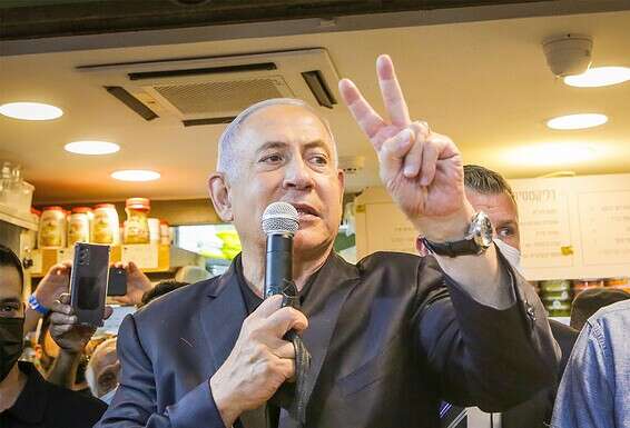 נתניהו במחנה יהודה // צילום: אורן בן חקון