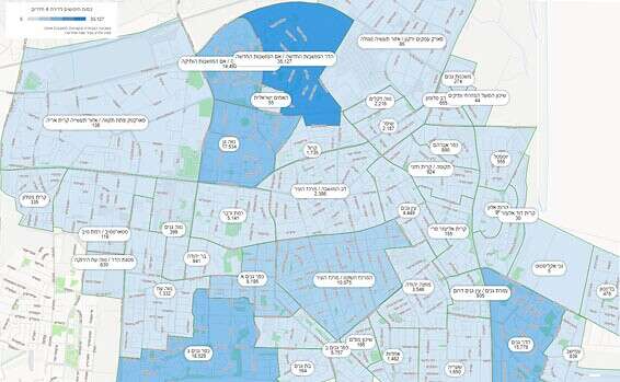 : חיפוש דירות 4 חדרים בשכונות העיר בשנה האחרונה // צילום: מערכת yzer