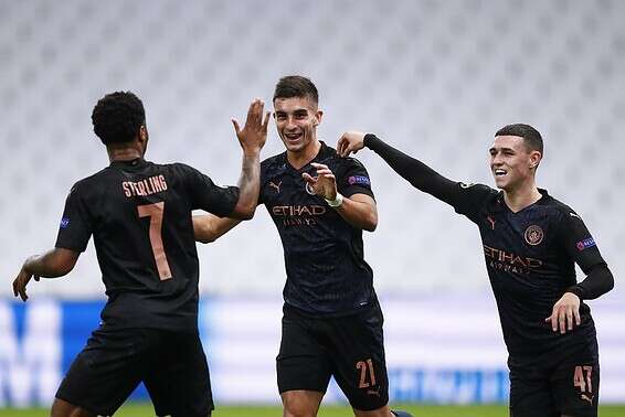 מנצ'סטר סיטי חוגגת שלוש פעמים מול מארסיי // צילום: רויטרס