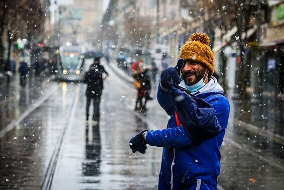 שלג בירושלים // צילום: אורן בן חקון