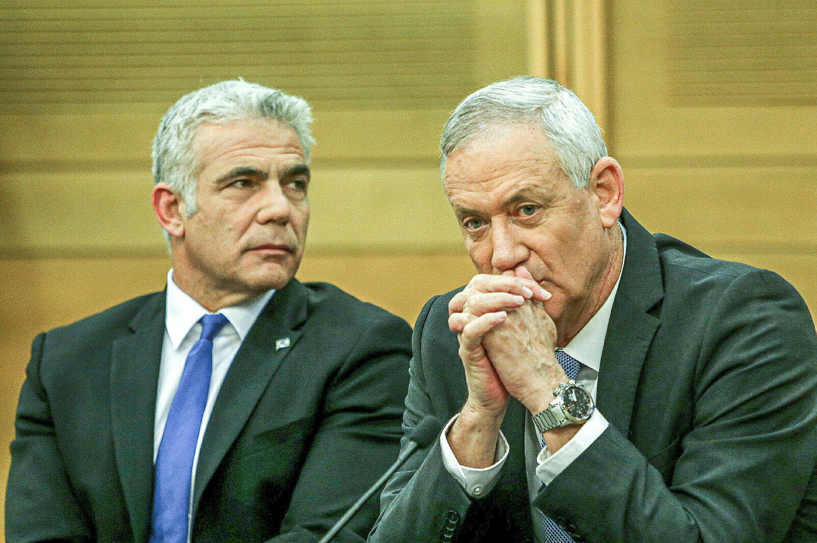 גנץ ולפיד // צילום ארכיון: אורן בן חקון // גנץ ולפיד ,