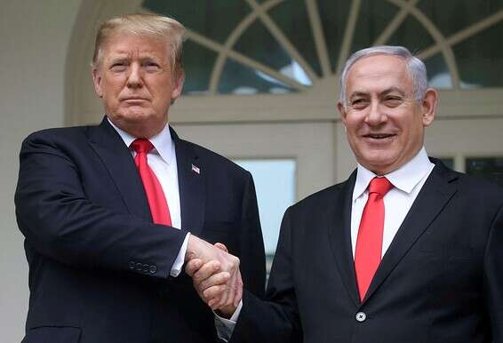 מפילים את מסך החול. נתניהו וטראמפ // צילום: רויטרס