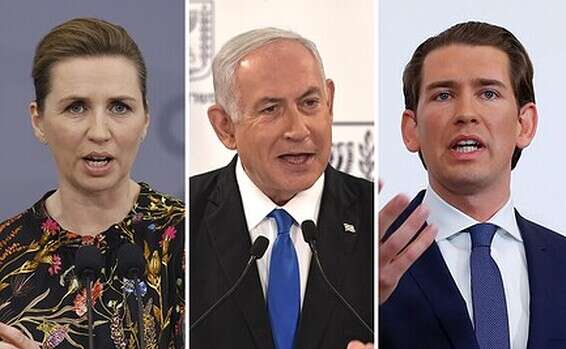 ראש הממשלה נתניהו, הקנצלר קורץ וראש הממשלה פרדריקסן // צילום: קובי גדעון - לע"מ, רויטרס, אי.פי.איי // ראש הממשלה נתניהו, הקנצלר קורץ וראש הממשלה פרדריקסן // צילום: קובי גדעון - לע"מ, רויטרס, אי.פי.איי ,
