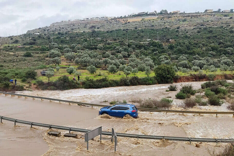 נחל שילה עולה על גדותיו בגשמים
 , קובי שעיו/TPS