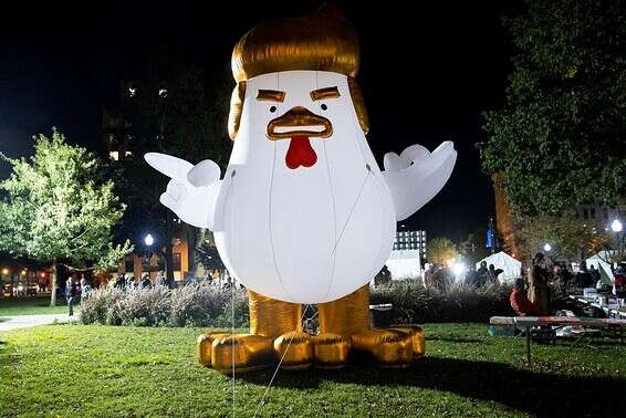 מייצג מחאה ליד הבית הלבן // צילום: אי.פי.אי