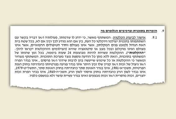 דוגמאות לסעיפים מהחוזה