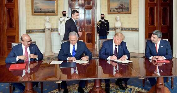 החתימה על "הסכמי אברהם" בבית הלבן // צילום: אבי אוחיון - לע"מ