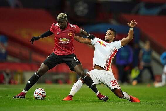 פוגבה מול לייפציג. כשהוא טוב, יונייטד טובה // צילום: אי.פי 