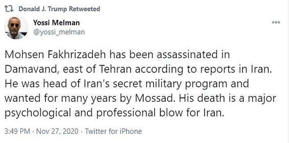 הציוץ שטראמפ צייץ מחדש // צילום מסך