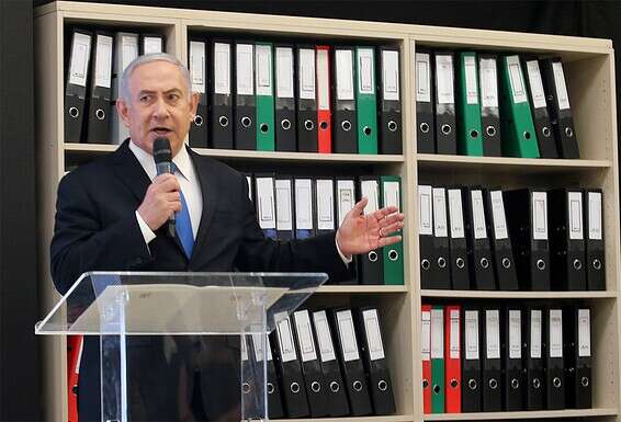 רה"מ חושף את ארכיון הגרעין האיראני, אפריל 2018 // צילום: קוקו