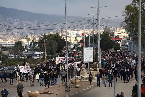 ההפגנה בטמרה הערב // צילום: מישל דוט קום
