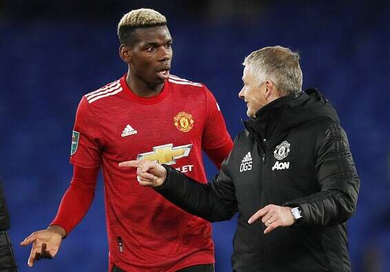 פוגבה עם סולשיאר. הצרפתי יעזוב את הממלכה? // צילום: אי.פי.אי