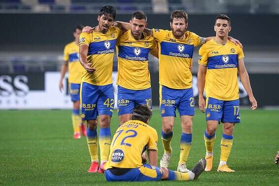 שחקני מכבי ת"א. עוד ניצחון בתוספת // צילום: עמי שומן