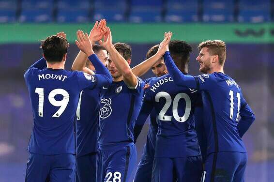 שחקני צ'לסי חוגגים, הערב בלונדון // צילום: אי.פי