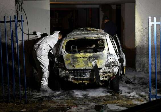 הרכב נשרף כולו // צילום: יוסי זליגר