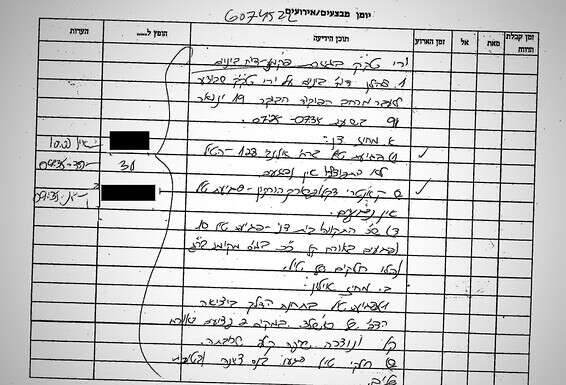 תיעוד נפילות הסקאדים, מתוך יומן המבצעים של פיקוד המרכז באדיבות ארכיון צה"ל במשרד הביטחון