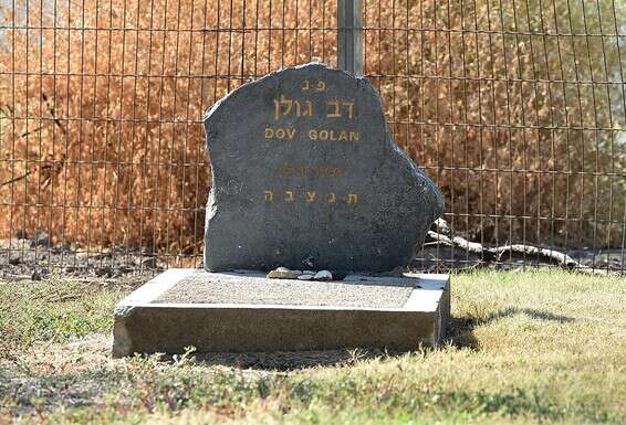 פונה לעבר דמשק ורמת הגולן. קברו של ראזק בקיבוץ אפיקים צילום: גיל אליהו - ג׳יני