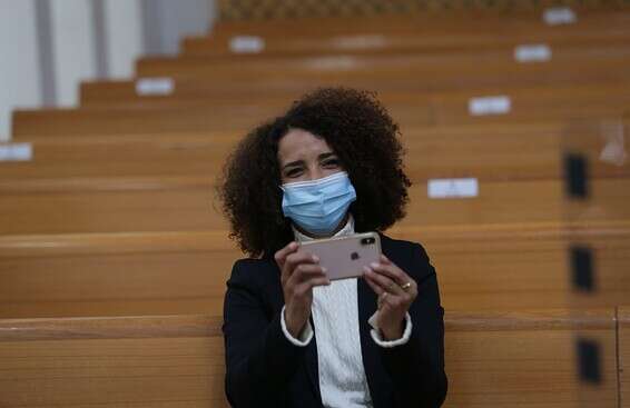 "היא לא התנצלה". אבתיסאם מראענה בבית המשפט, היום // צילום: אורן בן חקון