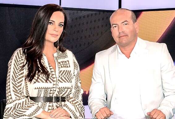 אייל עם אופירה אסייג בתוכניתם. "תאמין לי, אייל לא ימין ולא שמאל" // צילום: רונן אקרמן