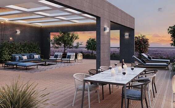 פנטהאוז בפרויקט אדרת הפארק ברמלה של חברת רם אדרת // הדמיה: Astudio