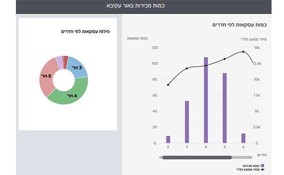 היקף העסקאות לפי החדרים בדירה // צילום: מערכת yzer