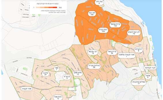 היצע דירות 4 חדרים בשכונות העיר בשנה האחרונה // צילום: יד2