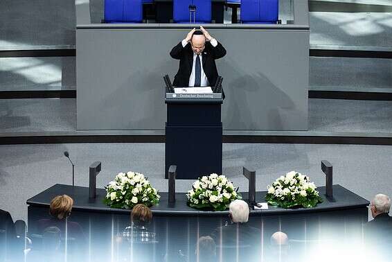 הנשיא ריבלין נואם בפרלמנט הגרמני, לציון 75 שנים לשחרור אושוויץ // צילום: אי.פי.איי