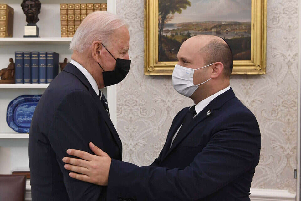 ביידן ובנט בבית הלבן (ארכיון) , אבי אוחיון, לע"מ