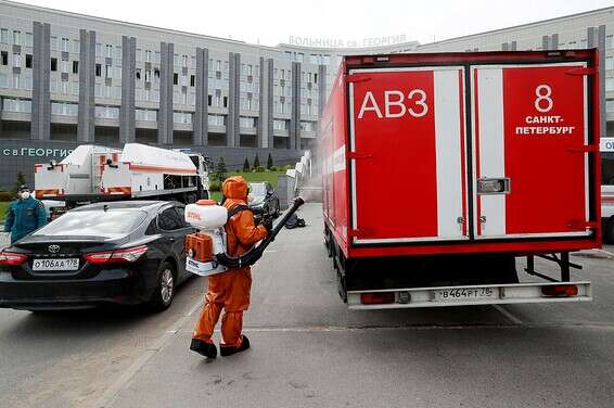 שריפה בבית חולים ברוסיה // צילום: אי. פי. איי