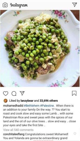 "אורז פלשתיני". הפוסט שהעלה מוחמד חדיד