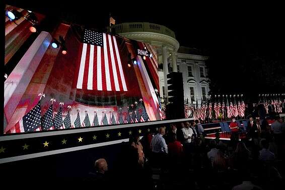 בימת הוועידה הרפובליקנית ליד הבית הלבן // צילום: אי.פי