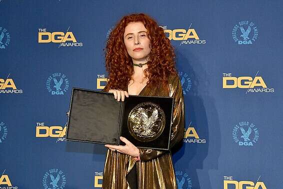 עלמה הראל בטקס פרסי גילדת הבמאים של אמריקה // צילום: AFP