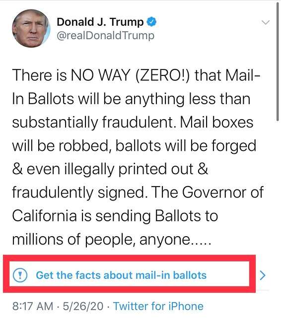 השורה שהוסיפה טוויטר לדבריו של הנשיא