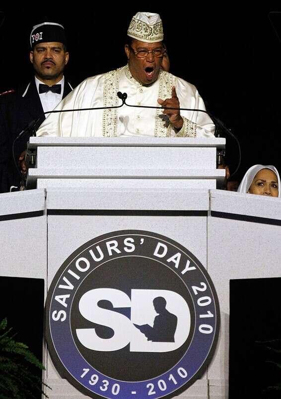 לואיס פרחאן נואם בכנס אומת האיסאלם // צילום: AP