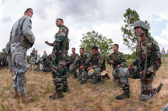 כוח לחימה הררי של צבא הודו מאמן חיילים אמריקנים // צילום: ויקיפדיה