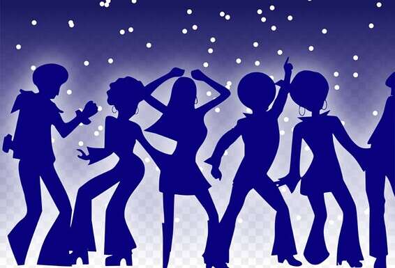 איור של רוקדים בדיסקוטק 