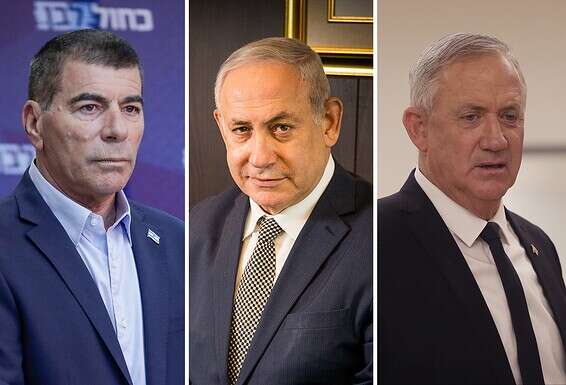 גנץ, נתניהו, אשכנזי // צילומים: אורן בן חקון, יהודה פרץ, אלכס קולומויסקי