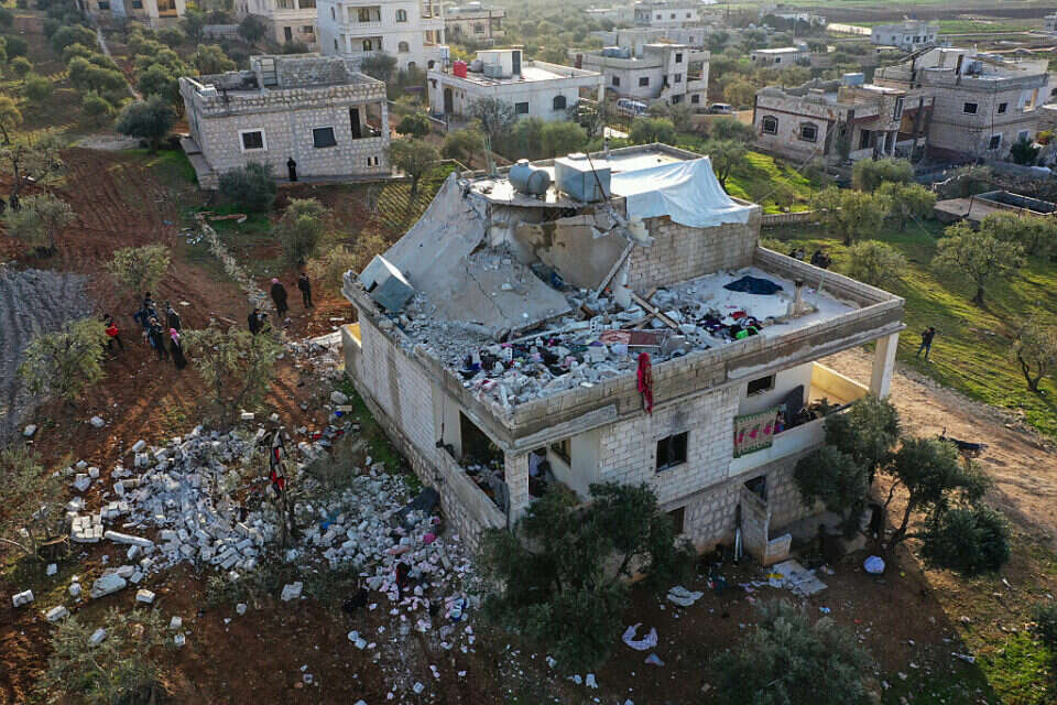 הבית שבו הסתתר וחוסל מנהיג דאעש בצפון סוריה , אי.פי
