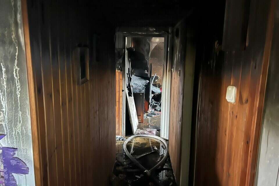 זירת השריפה בדירה בבאר שבע ,