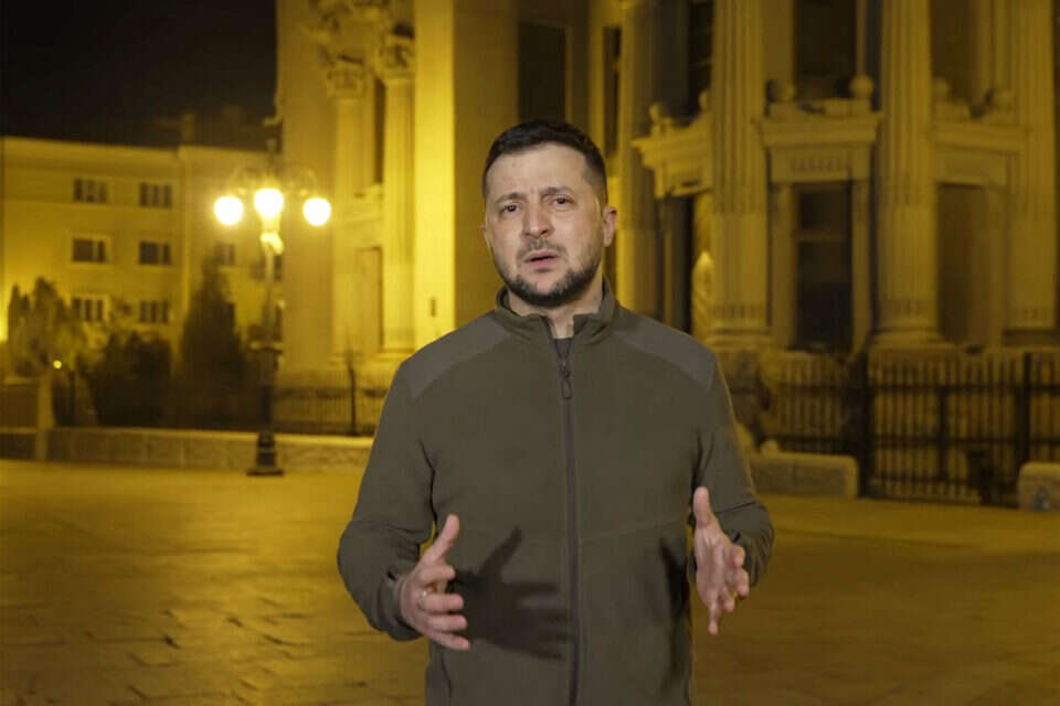 זלנסקי בסרטון שפנה לאזרחי המדינה , איי.אף.פי.